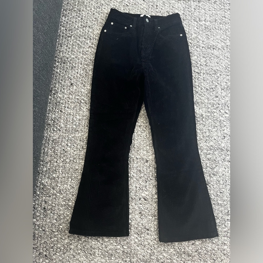 Ganni Betzy cropped black corduroy pants size 26